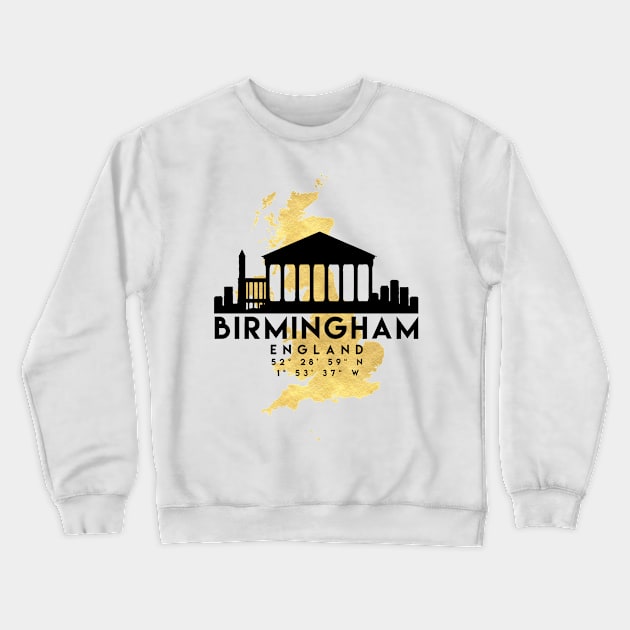 Birmingham England Skyline Map Art Crewneck Sweatshirt by deificusArt